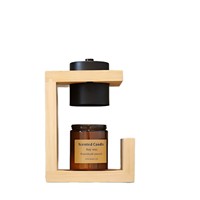 Lampe d'aromathérapie électrique en bois et bambou pour la fonte de cire, avec minuterie et fonctions de gradation, style moderne minimaliste, lampe de table