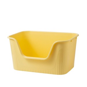 <b>Cat</b> Litter <b>Box</b> Open Style Extra Large Yellow Square Design Anti Splash Pet Toilet - Product Image 1