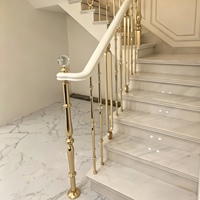 Rampe d'escalier en laiton européen et aluminium moulé, balustrade haut de gamme pour villa, anti-corrosion, facile à assembler, intérieur/extérieur