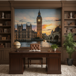 Papier peint mural auto-adhésif imperméable avec paysage de la ville au coucher du soleil, pont de Westminster, Big Ben, pour la décoration murale - Product Image 3