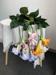 Artificial Faux <span class=keywords><strong>Datura</strong></span> Trompete Flor Pendurado Branco Real Toque Látex <span class=keywords><strong>Datura</strong></span> Flor para Decoração Home - Product Image 2