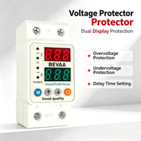 Protecteur automatique de surtension et de sous-tension monophasé 2P avec affichage numérique du voltage et du courant, rail DIN, AC 50/60 Hz