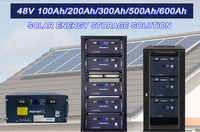Baterai tenaga surya LiFePO4 5kWh 10kwh, baterai tenaga surya bawaan BMS dan Bluetooth 48V 51.2V 100AH rak penyimpan energi surya rumah
