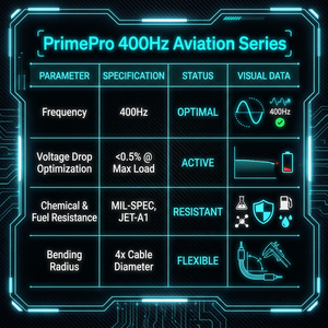 Câble GPU pour unité d'alimentation au sol (GPU) PrimePro 400Hz Aviation |   Conception symétrique <span class=keywords><strong>à</strong></span> 7 cœurs |   Caoutchouc synthétique résistant <span class=keywords><strong>à</strong></span> l'usure |   Classement IP67 | - Product Image 4