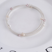 Nouveau Bracelet Femme Superposé Multi-Bagues en Laiton Plaqué Or 18K avec Perles de Tahiti, Design Vintage et Haut de Gamme