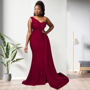 Vestidos de Noche Elegantes de un Solo Hombro con Abertura y Diseño Entallado para Mujer - ¡Venta Caliente! - Product Image 2