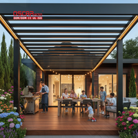 Pergola de jardin moderne de luxe, résistante au vent et à la neige, avec revêtement en poudre, pour terrasse, patio, abri, auvent, Europe et Amérique