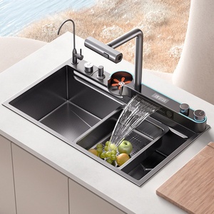 Évier de cuisine à cuve unique en acier inoxydable 304 fait main, épaissi et antirouille, pour usage domestique - Product Image 1