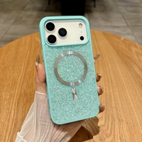 Étui de téléphone magnétique de luxe scintillant avec diamants pour Apple iPhone 17AIR 16plus 15plus 14 13 12 11, coque antichoc magnétique pour mobile