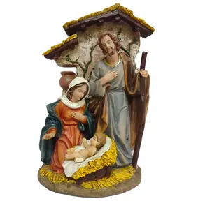 Presepe resina scena natalizia gesù maria giuseppe piccolo 6.5 "per 5" religioso