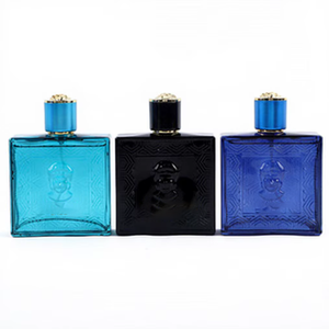 Profumo Femminile Quadrato Traslucido Turchese con Tappo Nero Opaco Blu Reale Acqua di Mare Acquatico Lunga Durata - Product Image 1