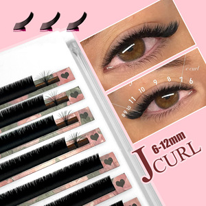 ขนตาปลอม Abonnie J Curl ขนาด 6-12 มม. หนา 0.05 มม. แบบด้าน ง่ายต่อการต่อ สำหรับมืออาชีพ - Product Image 3