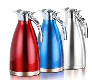 Carafe isotherme sous vide à Double paroi, 2 litres, 68 Oz, 12 heures de conservation de la chaleur, <span class=keywords><strong>Thermos</strong></span> isolé en acier inoxydable, café thermique - Product Image 1