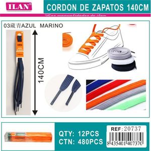 Lacets Ilan 140 cm bleu marine pour baskets - Product Image 3