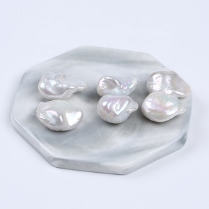 Perles baroques naturelles blanches, 6 pièces, 18-20mm, fausses perles, pour <span class=keywords><strong>culture</strong></span>, bijoux, style Baroque, vente en gros - Product Image 3