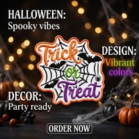 Patchs brodés personnalisés Halloween Trick or Treat à thermocoller, appliques à presser à chaud, prix de gros, livraison rapide