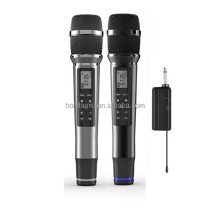 Bán buôn 2-kênh có thể sạc lại UHF không dây năng động microphone khuếch đại tiếng ồn hủy bỏ Loa Mixer cho hội nghị mô hình - Product Image 1
