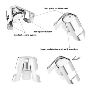 Custom logo Stainless Steel Champagne <strong>Stopper</strong> Wine Bottle Sparkling Wine Preservation Silicone Seal <strong>Stopper</strong> - Product Image 5