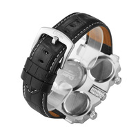 Reloj de Pulsera Deportivo Oulm 1167, Top 10 Marcas, Guangzhou, para Hombre, Cuarzo, Correa de Cuero Genuino, Cronógrafo, Precio Bajo