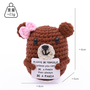 Cross-border finished handmade crochet doll, cute hugging <b>bear</b>, creative emotional support Valentine's Day gift. - Product Image 3