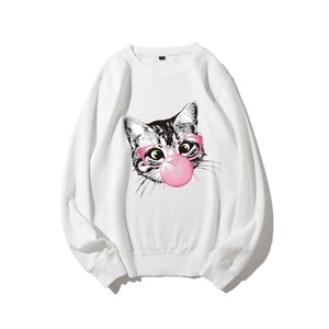 T-shirt Y2K rétro mignon avec chaton <span class=keywords><strong>soufflant</strong></span> des bulles, col rond, intemporel, coloré, facile d'entretien, économique - Product Image 3