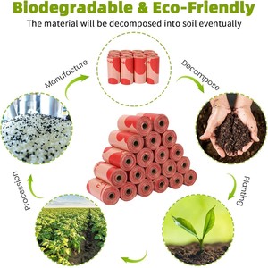 Güzel kalp desen gül kokulu biyobozunur çevre dostu kaka poşetleri Pet köpek atık bertaraf için - Product Image 4