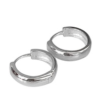 Boucles d'oreilles créoles brossées en argent 925 pour femmes, style minimaliste haut de gamme, élégantes et tendance