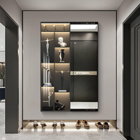 Miroir mural décoratif en feuille de Ginkgo, panneau en verre et aluminium pour entrée, salon, hôtel, décoration intérieure moderne