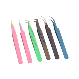 Pince à cils de marque privée de meilleure qualité Nouveau design Extensions de cils à sourcils en acier inoxydable Volume de fibre pointu - Product Image 3