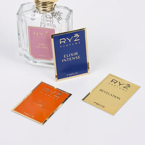 Etiqueta de marca metálica de alto rango personalizada 2025, paquete de botella de Perfume, Impresión de logotipo convexo cóncavo, pegatina adhesiva impermeable - Product Image 1
