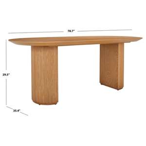 Mesa de comedor ovalada de haya Abberton hecha a mano, silueta sencilla y Curvas elegantes, madera maciza y de ingeniería secada al horno - Product Image 4