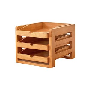 Office Organizer Wooden <b>Desktop</b> Storage Rack Multi Layer Drawer Style Tabletop <b>Shelf</b> For Home Office Use - Product Image 5