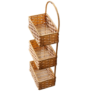 Factory PP Plastic Woven Wall Hanging Rack Hanging Flower Basket Wall Storage