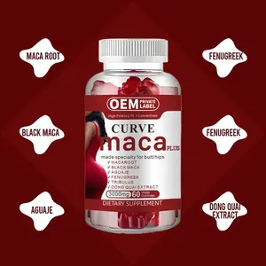 OEM वक्र Maca प्लस Gummies 3000 mg बनाया विशेषता बट के लिए/हिप उच्च शक्ति 15:1 ध्यान केंद्रित आहार अनुपूरक