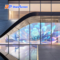 Прозрачные гибкие LED-экраны для помещений и улицы, рекламные пленки для стеклянных окон, прозрачные LED-видеодисплеи, сетчатые LED-экраны