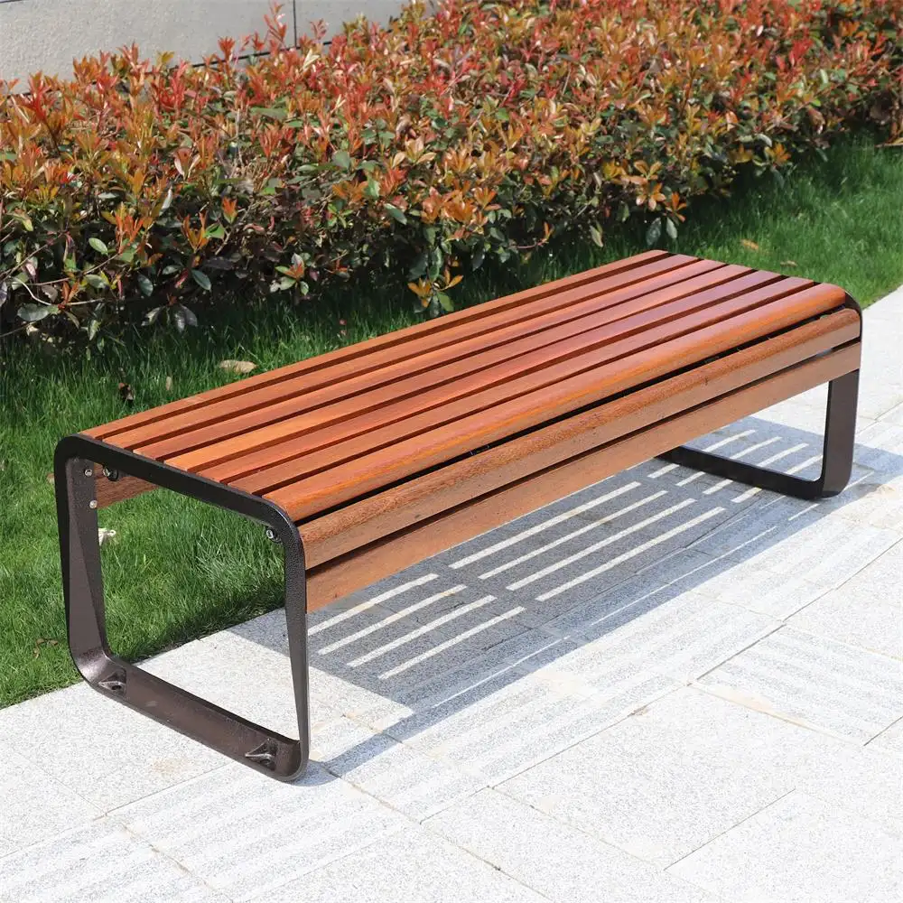 Disassembled patio seat chair aluminum feet park bench street bench without backrest