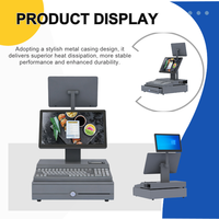 Desktop Pos System Machine 13.3inch Monitor Safe Cash Drawer Cash Register With Keyboard Printer for Grocery Fast Food Retail