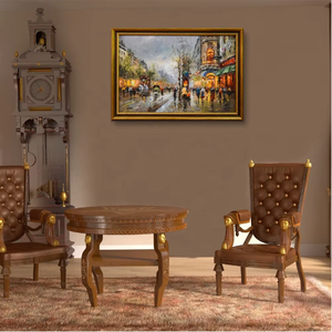 Peinture à l'huile artisanale, cadre mural, <span class=keywords><strong>profil</strong></span>és <span class=keywords><strong>de</strong></span> cadre dorés, logo personnalisé en bois, art classique, peinture sur mesure - Product Image 4