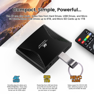 Lecteur multimédia numérique ACEMAX 4K Ultra-HD Lecteur multimédia d'affichage numérique simple Lecteur USB Cartes SD H.265/<span class=keywords><strong>HEVC</strong></span> H.264/AVC <span class=keywords><strong>MP4</strong></span> - Product Image 3