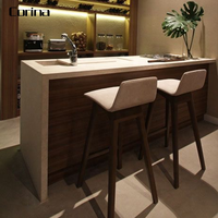 Table de bar de réception de boîte de nuit en marbre artificiel au design moderne, en forme de I, mobilier de bar à domicile, comptoir de bar moderne