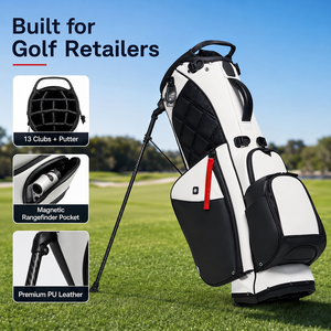Bolsa de <span class=keywords><strong>Golf</strong></span> Premium de Cuero PU Lista para Venta al por Menor con 14 Divisores, Bolsillo para Telémetro y Patas de Fibra de Carbono para Tiendas de <span class=keywords><strong>Golf</strong></span> - Product Image 1
