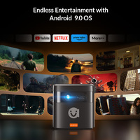 Projecteur VEVSHAO V50 1080p avec autofocus laser TOF, lampe LED, Android 9 OS, 2 Go de RAM, garantie 1 an
