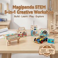 Kit de Robot de Madera 5 en 1 para Instituciones Educativas, Equipo de Enseñanza de Ciencias Escolares para Proyectos STEM