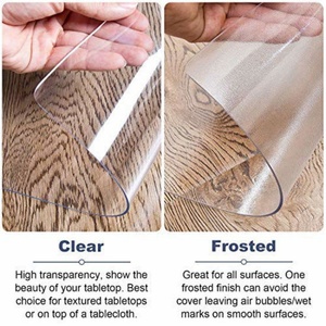 Low Cost Custom Home <strong>Plastic</strong> Rectangular Shape Transparent <strong>Elastic</strong> PVC+ Flannel Waterproof Oil-proof <strong>Tablecloth</strong> - Product Image 2