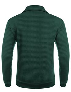 Automne gaufré hommes quart Zip demi zip sweat à manches longues impression personnalisée broderie pull décontracté sweats à capuche avec poche - Product Image 4