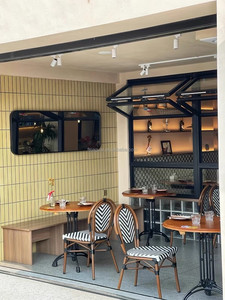 Meubles de bistrot d'extérieur français, chaises en rotin, ensemble de table ronde sur piédestal, résistant aux intempéries, pour café, <span class=keywords><strong>restaurant</strong></span>, <span class=keywords><strong>terrasse</strong></span> - Product Image 6