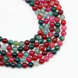 Perles rondes en pierre naturelle, tourmaline et agate, pour la fabrication de bracelets, 6 mm, vente en gros, fournitures de fabrication de bijoux DIY - Product Image 1