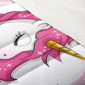 3 pezzi <span class=keywords><strong>trapunta</strong></span> in velluto caldo con stampa unicorno e biancheria da letto stampata digitale sono adatti per le stanze delle ragazze - Product Image 6