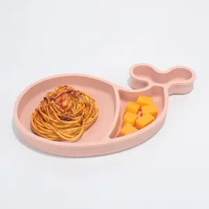 畅销动物造型儿童分隔板硅胶儿童晚餐餐盘