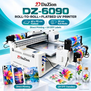 DZ-6090 ฟิล์มทรานเฟอร์พิมพ์โลโก้ตามสั่ง และป้ายอะคริลิคพิมพ์ตรง ขนาด 60x90 ซม. สำหรับของขวัญ เครื่องพิมพ์ UV DTF แบบม้วนเป็นแบบราบ ระบบอิงค์เจ็ท P - Product Image 3